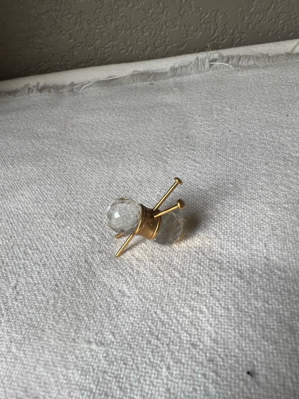 Vintage Swarovski Crystal Memories figurine of knitting needles and wool